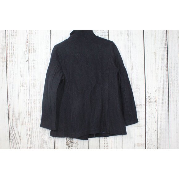 LL Bean Bellandi Boiled Wool Coat Jacket Blue Size M - Picture 4 of 10